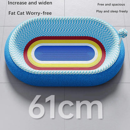 Cat Scratcher Pad Cat Scratching Board Cardboard with Ball Protection Pet Supplies Oval Cats Scratch Pad for Hunting Play Indoor