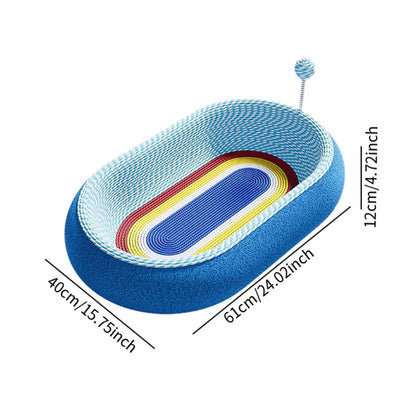 Cat Scratcher Pad Cat Scratching Board Cardboard with Ball Protection Pet Supplies Oval Cats Scratch Pad for Hunting Play Indoor