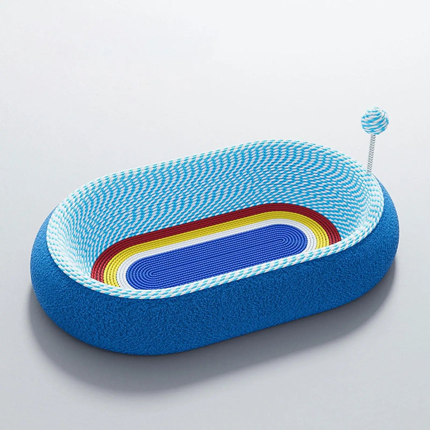 Cat Scratcher Pad Cat Scratching Board Cardboard with Ball Protection Pet Supplies Oval Cats Scratch Pad for Hunting Play Indoor