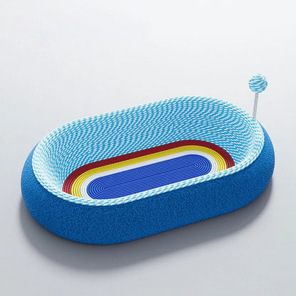 Cat Scratcher Pad Cat Scratching Board Cardboard with Ball Protection Pet Supplies Oval Cats Scratch Pad for Hunting Play Indoor