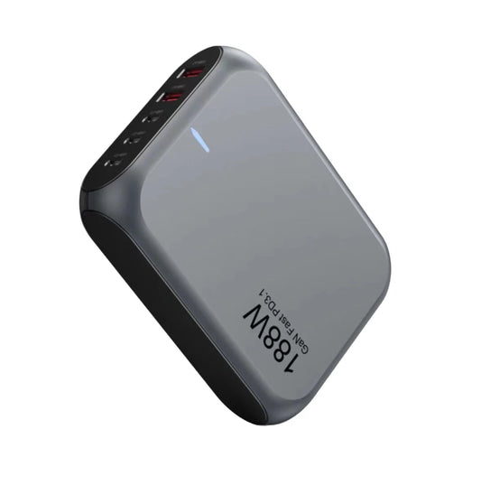 188W GaN PD3.1 Fast Desktop Charger – 5-Port Multi-Device Phone & Laptop Charging Hub