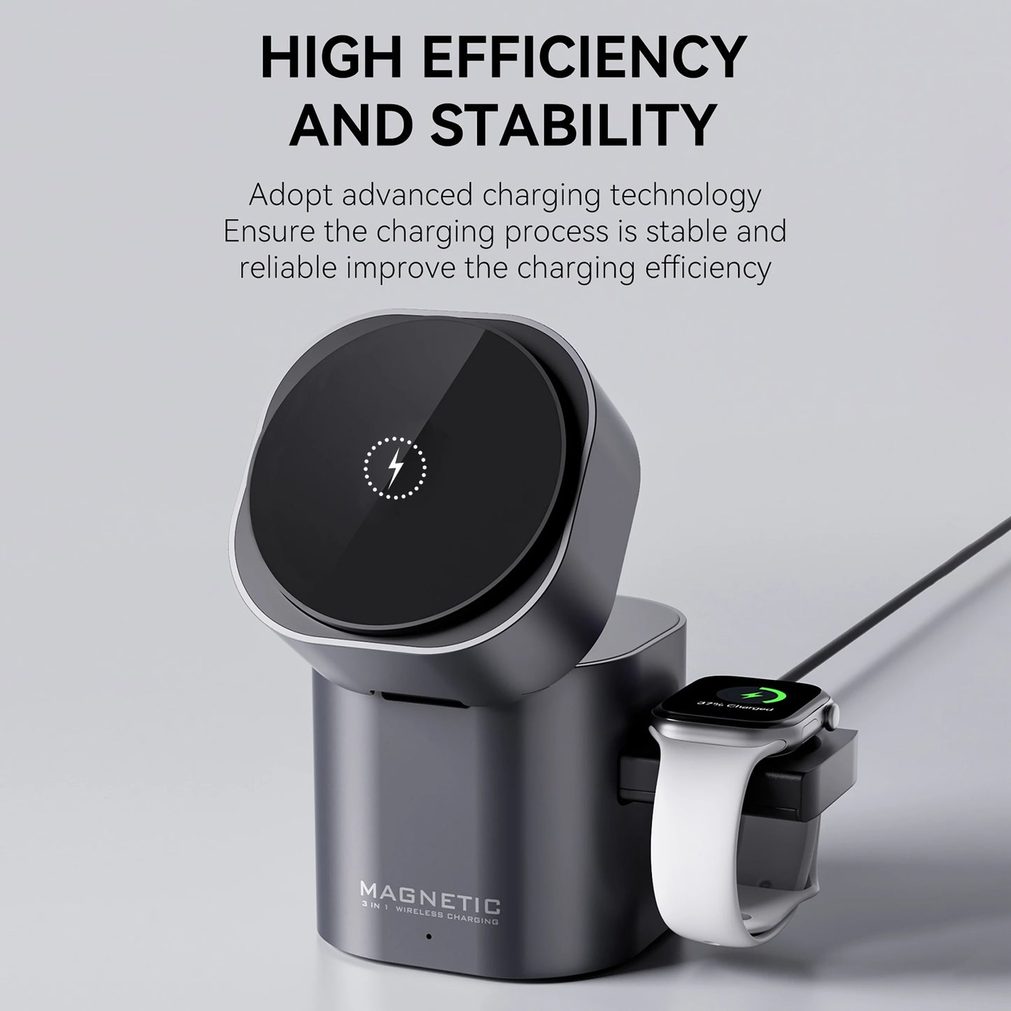 Luxury 2025 Foldable Magnetic 3-in-1 Wireless Charger – 15W Auto Touch for iPhone 16/17