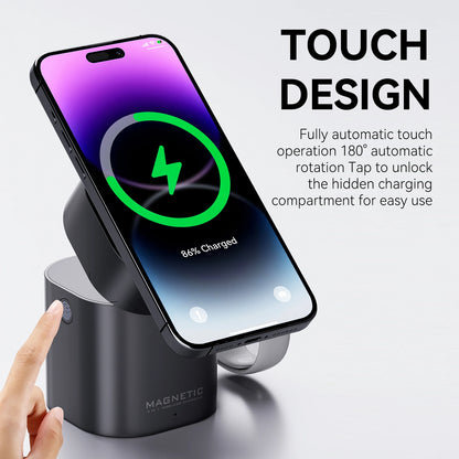 Luxury 2025 Foldable Magnetic 3-in-1 Wireless Charger – 15W Auto Touch for iPhone 16/17