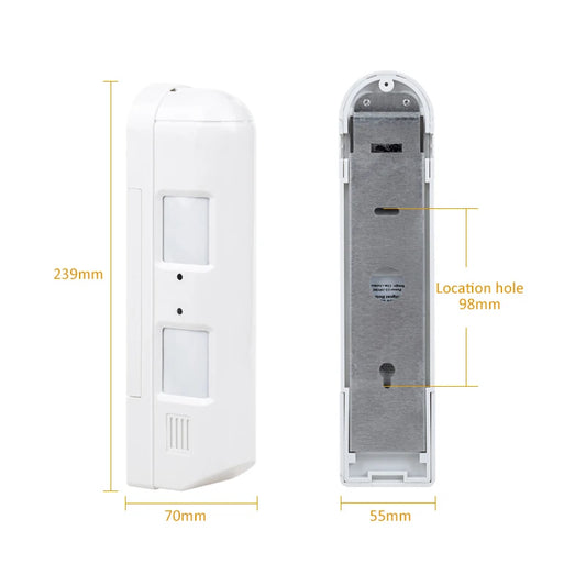 Outdoor Dual-Tech PIR Curtain Sensor – 24m Long-Range Wired Security Alarm