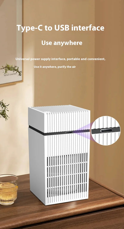 Compact Home Air Purifier – Negative Ion Smoke & PM2.5 Remover