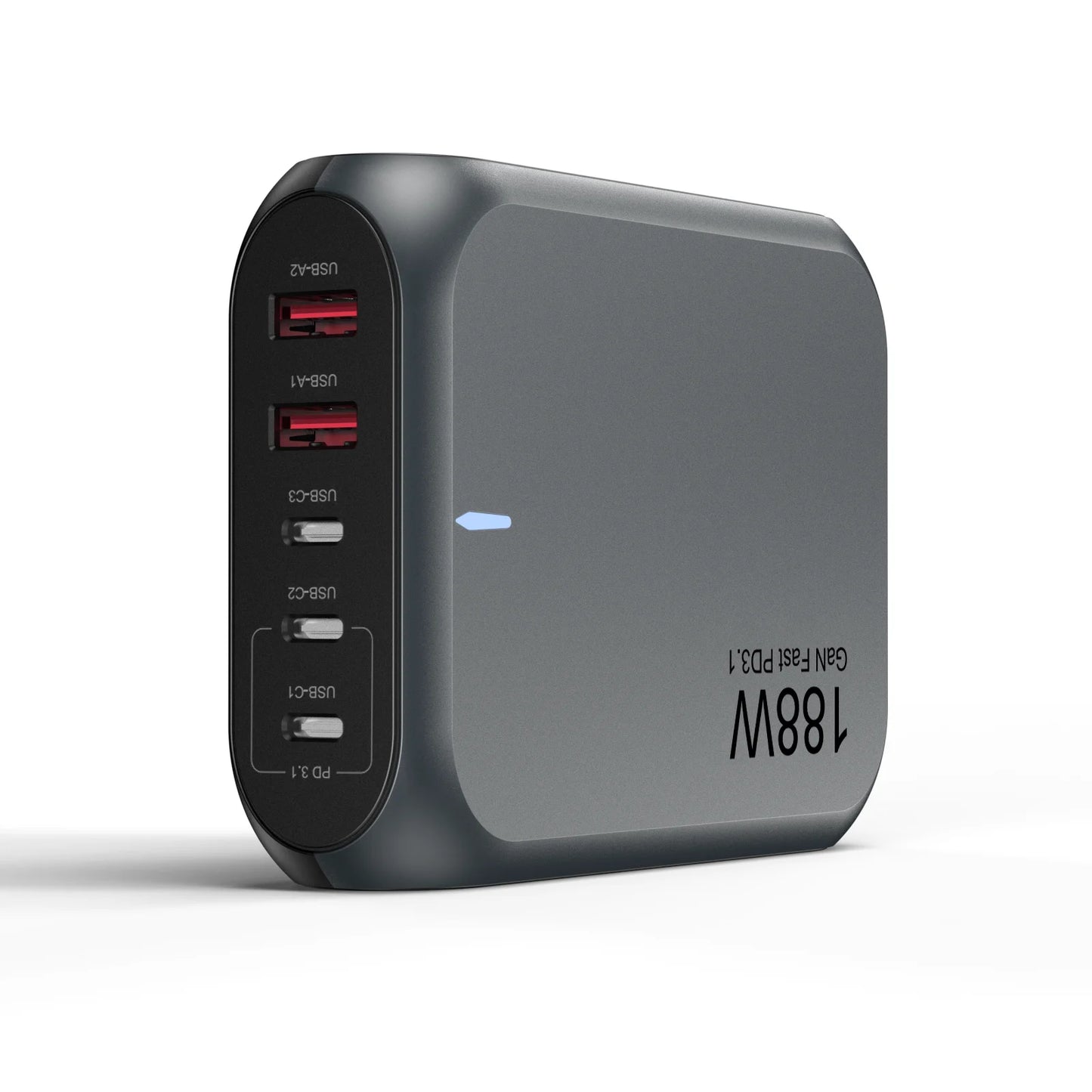188W GaN PD3.1 Fast Desktop Charger – Multi-Device Phone & Laptop Charger | Custom Logo Corporate Gift