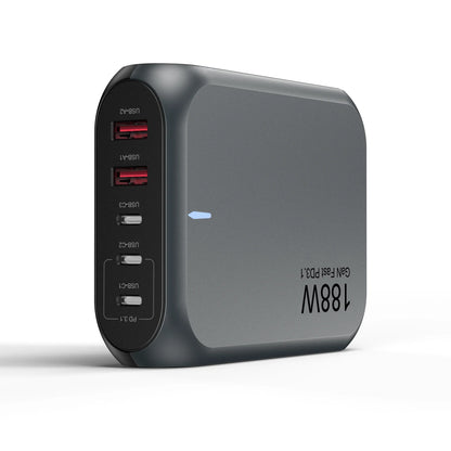 188W GaN PD3.1 Fast Desktop Charger – Multi-Device Phone & Laptop Charger | Custom Logo Corporate Gift