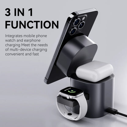 Luxury 2025 Foldable Magnetic 3-in-1 Wireless Charger – 15W Auto Touch for iPhone 16/17