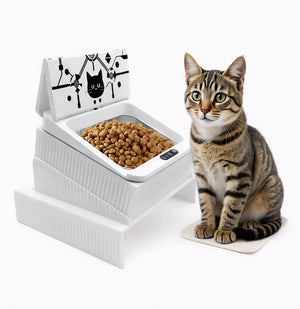 Smart Microchip Cat Feeder – Infrared Auto-Opening Pet Bowl with Sealed Lid & Ergonomic Design