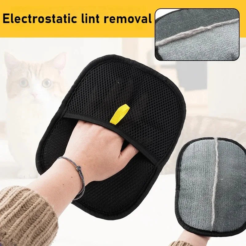 Pet Electrostatic Hair Removal Gloves Two-way Bristle Collection Cat Dog Hair Sticky Hair Artifact Pets Glove