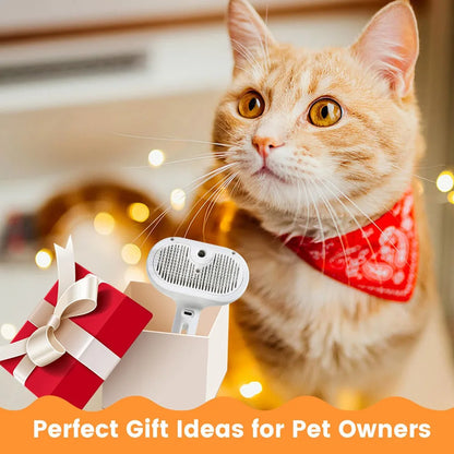 Cat Steam Brush, Pet Spray Hair Removal Comb for Shedding & Grooming, Water Brush for Cats Dogs Small Animals Long Short Haired