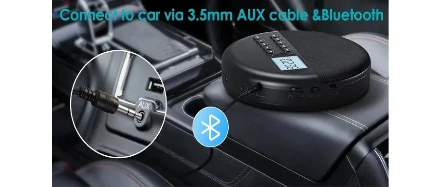 Portable Is CD Player Two-way Bluetooth 5.0 Built-in Speaker HIFI CD Music Walkman ASP Rechargeable USB Lossless Playback