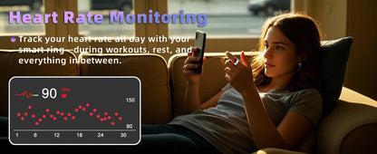 Smart Fitness Ring – Heart Rate, SpO₂, BP & Sleep Tracking for Men & Women