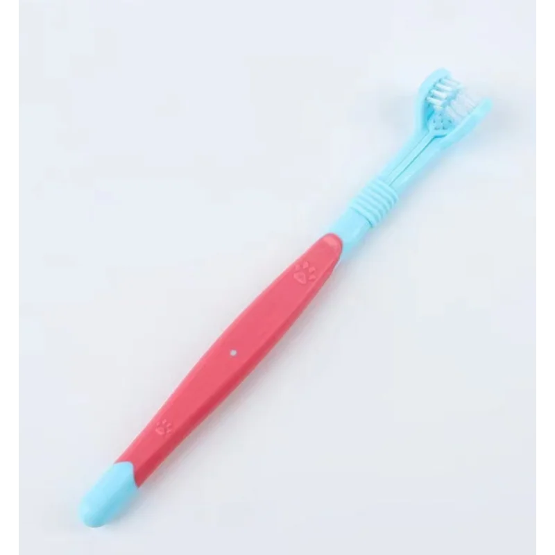 3-Sided Pet Toothbrush Dog Plastic Toothbrush Removing Bad Breath Tartar Cleaning Mouth Pet Dental Care Cat Cleaning Mouth