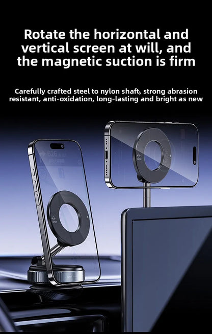 Foldable Double-Sided Magnetic Bracket with Suction – Easy Install & Retractable Design