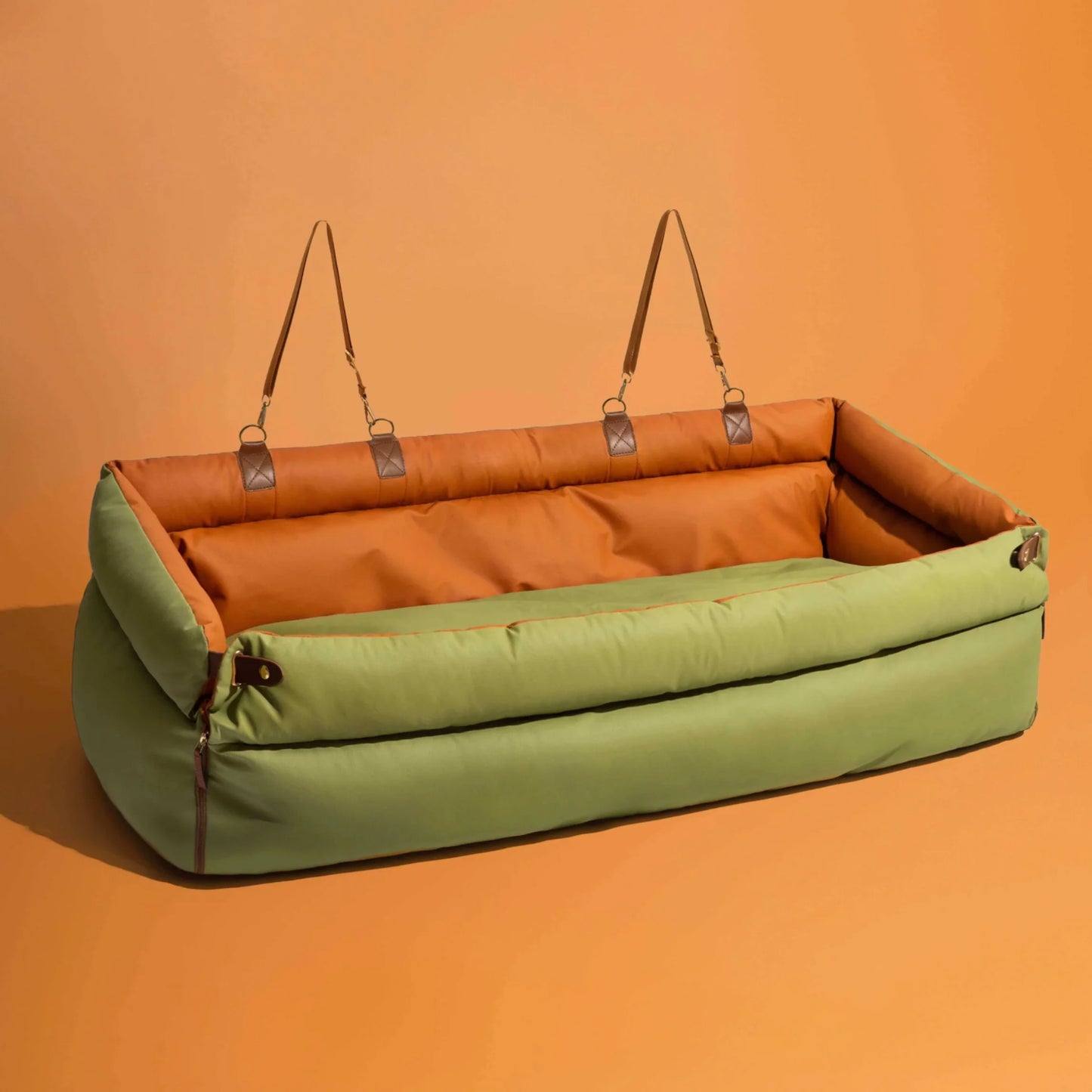 Luxury Dog Beds Faux Leather Dog Car Seat Booster Double Seats Pet Car Seat Bed with Safety Buckle Customized LOGO Pet Beds