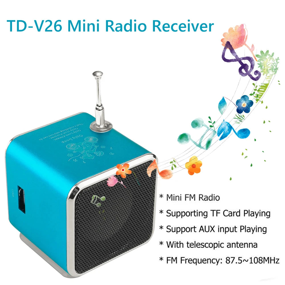 Portable Mini FM Radio & MP3 Music Player – Compact Digital Speaker