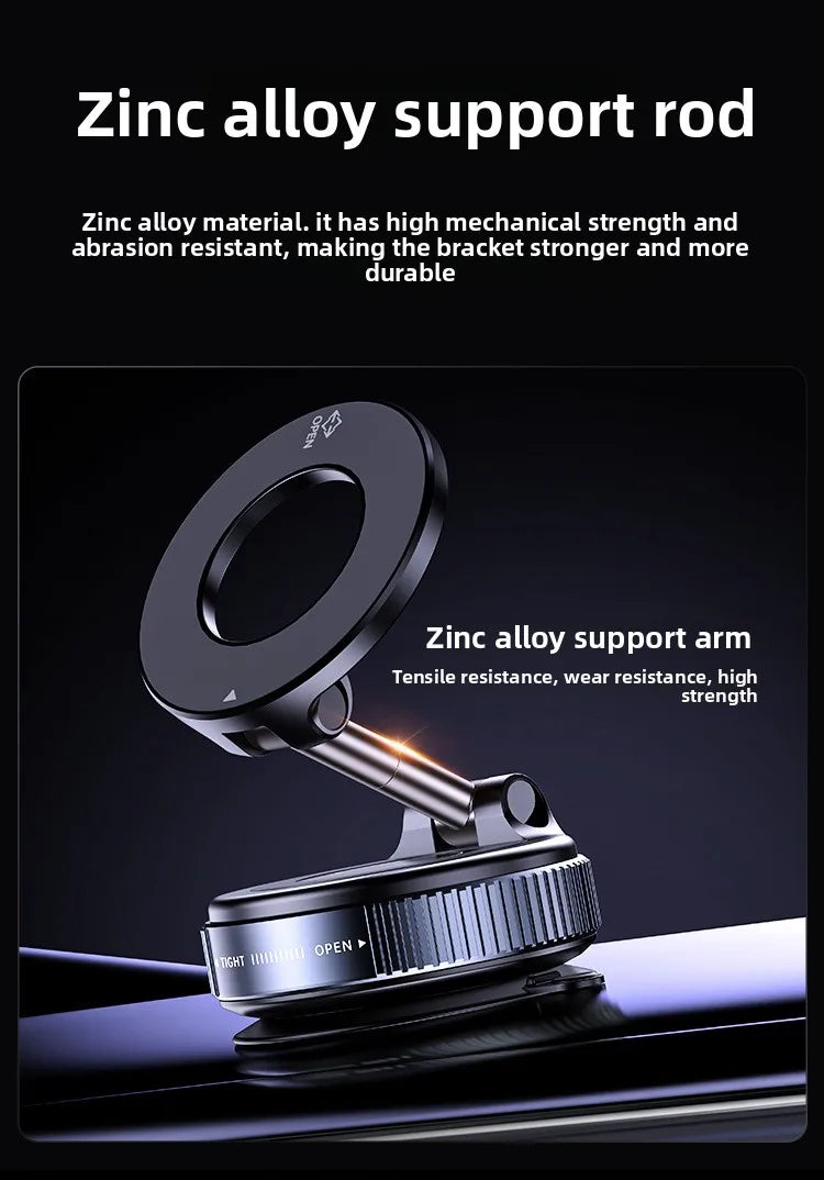 Foldable Double-Sided Magnetic Bracket with Suction – Easy Install & Retractable Design