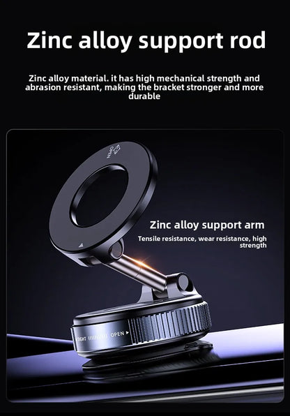 Foldable Double-Sided Magnetic Bracket with Suction – Easy Install & Retractable Design