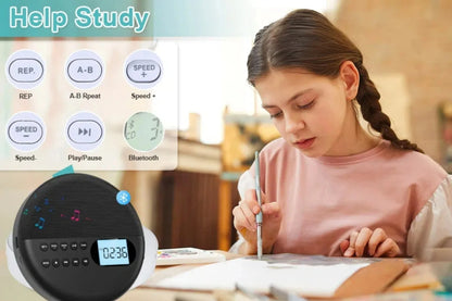 Portable Is CD Player Two-way Bluetooth 5.0 Built-in Speaker HIFI CD Music Walkman ASP Rechargeable USB Lossless Playback