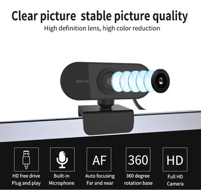 Camera 1080P HD Computer HD USB Camera Built In Microphone USB Network Camera Web Camera For Work With Microphone Tripod