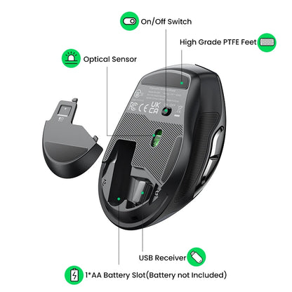 UGREEN Quiet Wireless Mouse for Laptop & MacBook – 4000 DPI