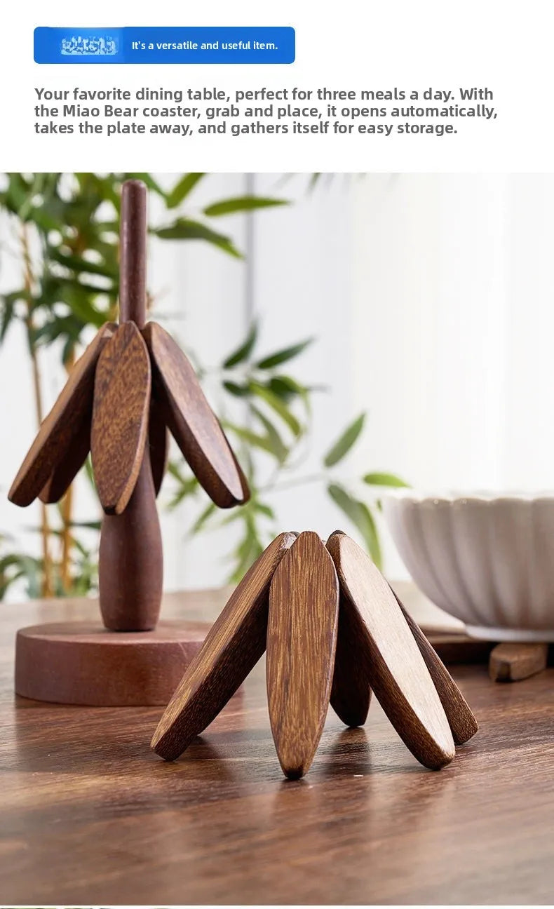 Wooden Tree Form Heat-Resistant Pad for Pots & Bowls