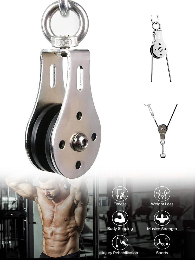 Heavy-Duty Fitness Pulley System – Silent Stainless Steel Trainer