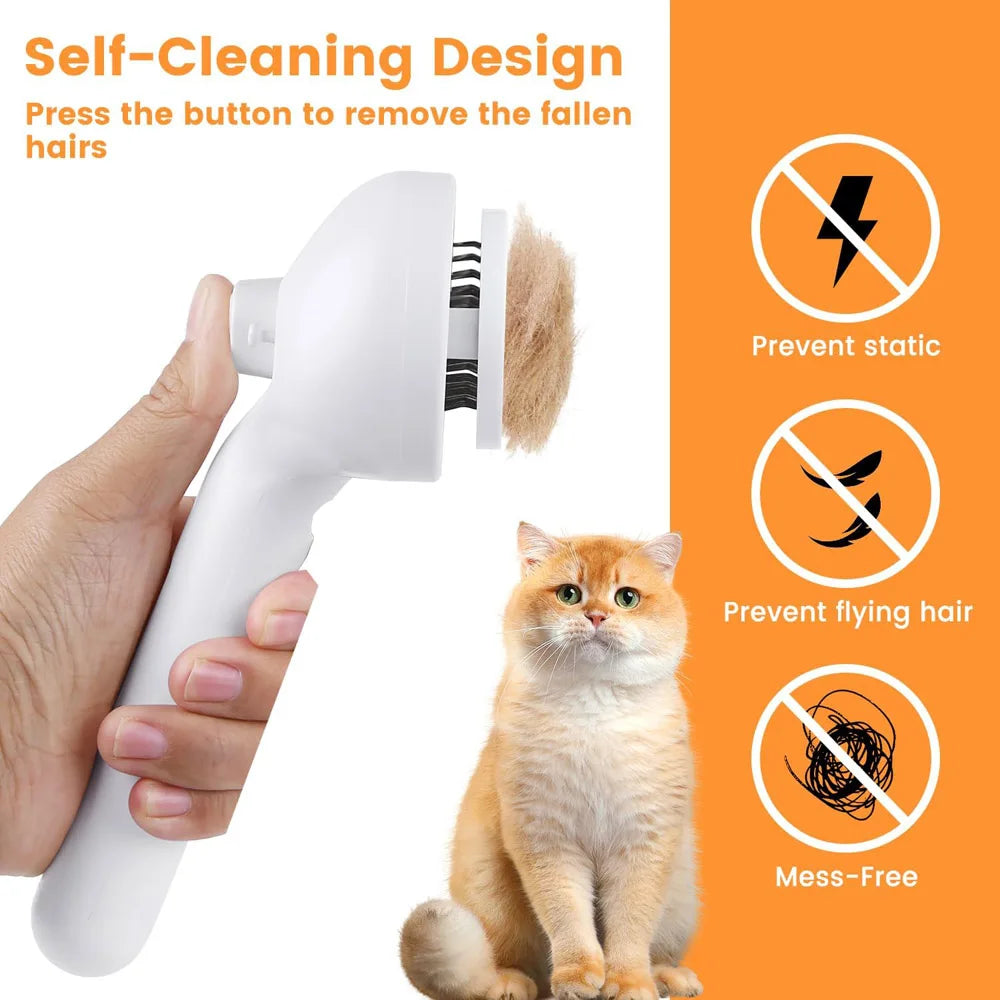Cat Steam Brush, Pet Spray Hair Removal Comb for Shedding & Grooming, Water Brush for Cats Dogs Small Animals Long Short Haired