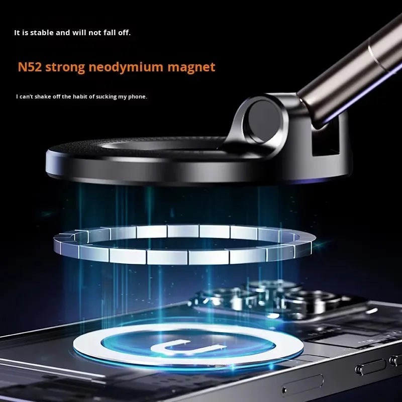 Foldable Double-Sided Magnetic Bracket with Suction – Easy Install & Retractable Design