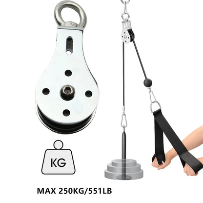 Heavy-Duty Fitness Pulley System – Silent Stainless Steel Trainer