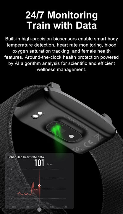 1ATM Waterproof Smart Fitness Bracelet – Heart Rate, Sleep & Step Tracker