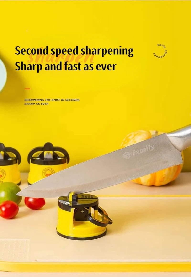 Suction-Base Knife Sharpener for Chef and Damascus Knives