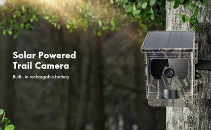 30MP 2K Solar Panel Hunting Camera Infrared Night Vision Monitoring Wildlife Trap Trail Camera Video Photo Recorder Cam