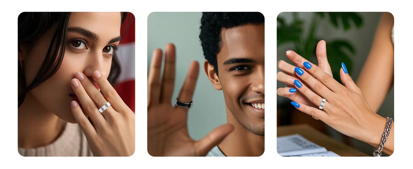 Smart Fitness Ring – Heart Rate, SpO₂, BP & Sleep Tracking for Men & Women