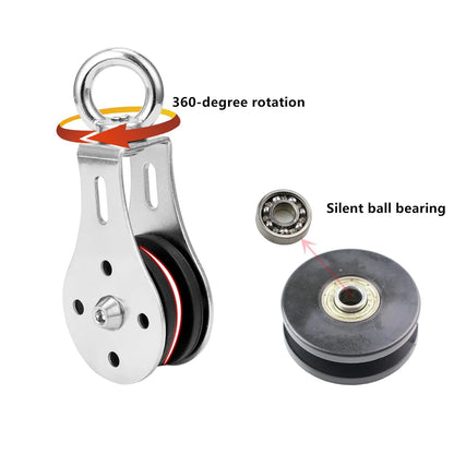 Heavy-Duty Fitness Pulley System – Silent Stainless Steel Trainer