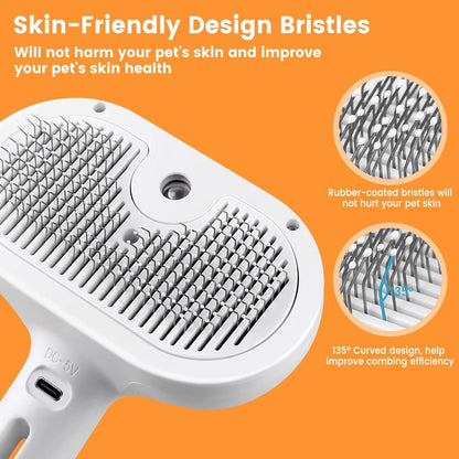 Cat Steam Brush, Pet Spray Hair Removal Comb for Shedding & Grooming, Water Brush for Cats Dogs Small Animals Long Short Haired