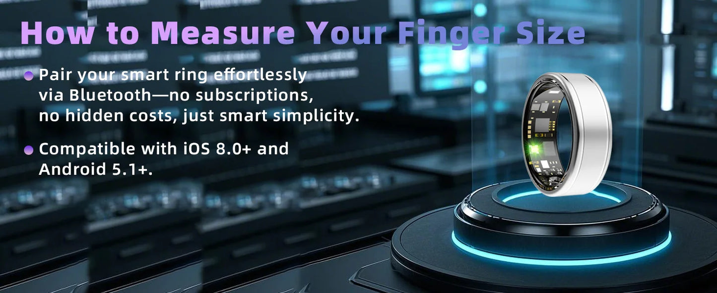 Smart Fitness Ring – Heart Rate, SpO₂, BP & Sleep Tracking for Men & Women