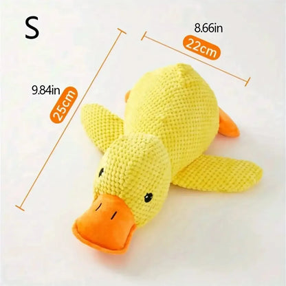 Durable Chew-Resistant Plush Duck Dog Toy,Soft Interactive Chew Proof Companion,Bright Yellow Safe Chewable Puppy Toy for  Dogs
