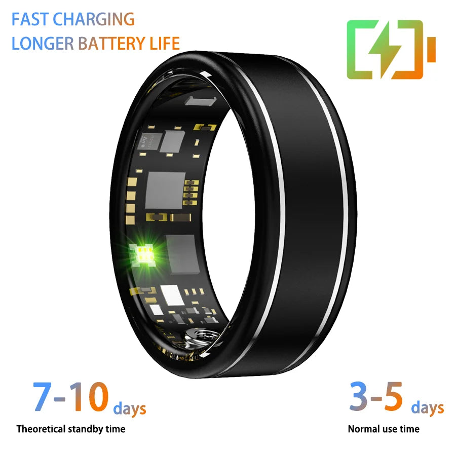 Smart Fitness Ring – Heart Rate, SpO₂, BP & Sleep Tracking for Men & Women