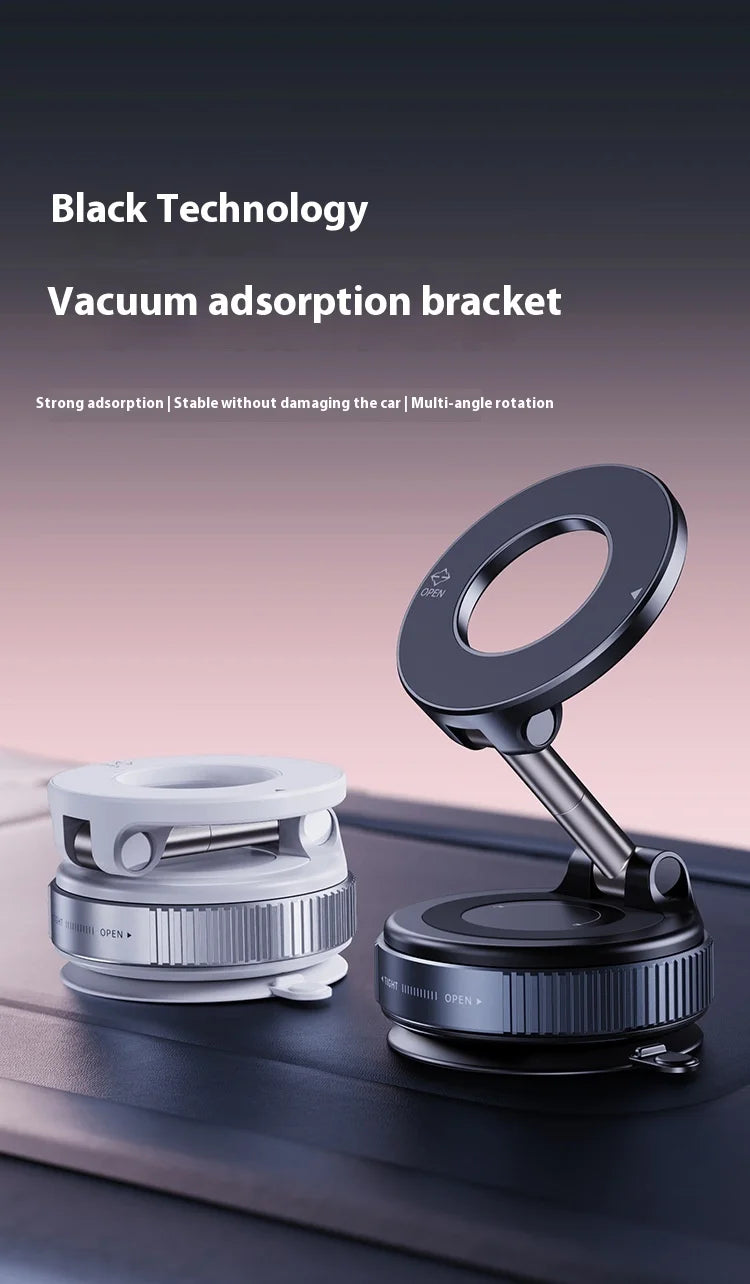 Foldable Double-Sided Magnetic Bracket with Suction – Easy Install & Retractable Design