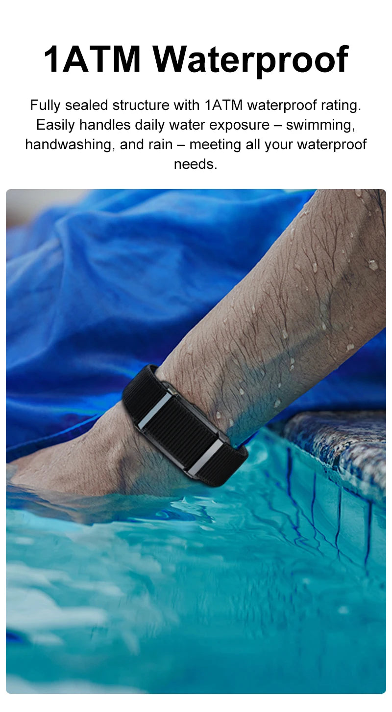 1ATM Waterproof Smart Fitness Bracelet – Heart Rate, Sleep & Step Tracker