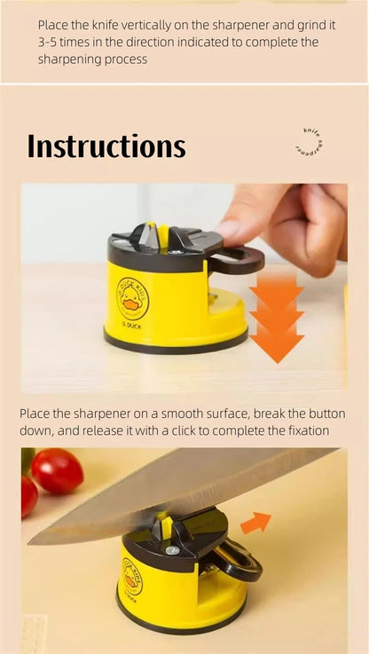 Suction-Base Knife Sharpener for Chef and Damascus Knives