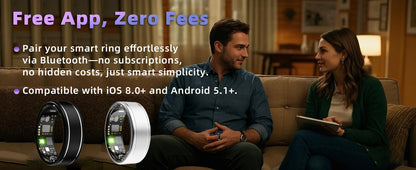 Smart Fitness Ring – Heart Rate, SpO₂, BP & Sleep Tracking for Men & Women