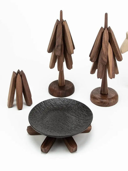 Wooden Tree Form Heat-Resistant Pad for Pots & Bowls