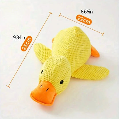 Durable Chew-Resistant Plush Duck Dog Toy,Soft Interactive Chew Proof Companion,Bright Yellow Safe Chewable Puppy Toy for  Dogs