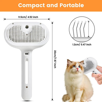Cat Steam Brush, Pet Spray Hair Removal Comb for Shedding & Grooming, Water Brush for Cats Dogs Small Animals Long Short Haired