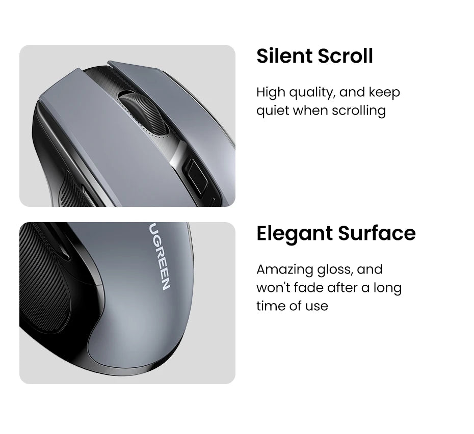 UGREEN Quiet Wireless Mouse for Laptop & MacBook – 4000 DPI