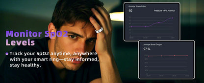 Smart Fitness Ring – Heart Rate, SpO₂, BP & Sleep Tracking for Men & Women