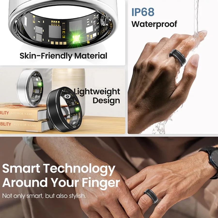 Smart Fitness Ring – Heart Rate, SpO₂, BP & Sleep Tracking for Men & Women